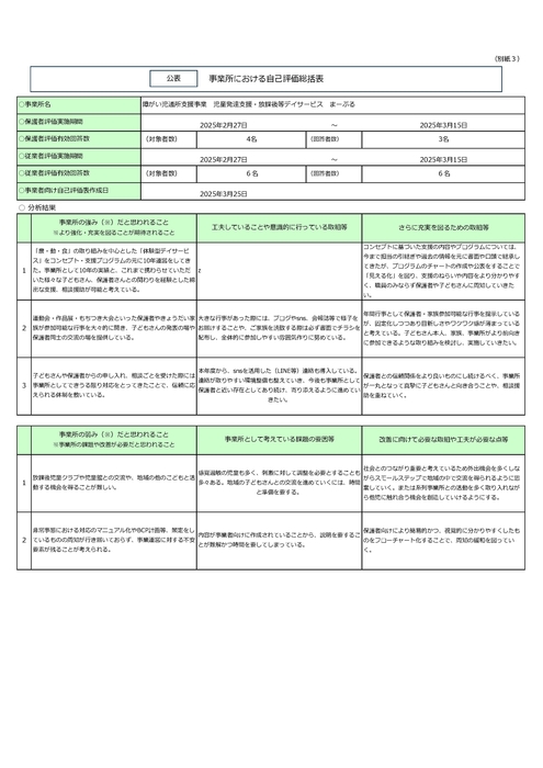事業所評価（児発）