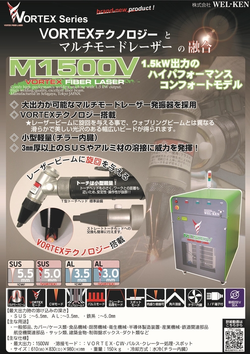 新製品M1500Vのカタログ