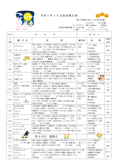 R7.10　献立表
